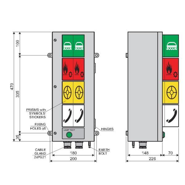 ITS04ER024DCA.112861 Inelth KK4024LT Light Column type ITS-04-ER-024DC-A w/4 symbols i.a.t. I-11286-1